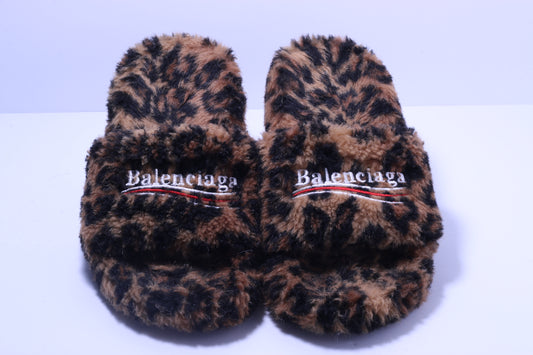 Balenciaga Fuzzy Mule - Cheetah 39