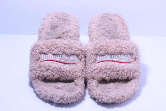 Balenciaga Fuzzy Mule - Tan 38