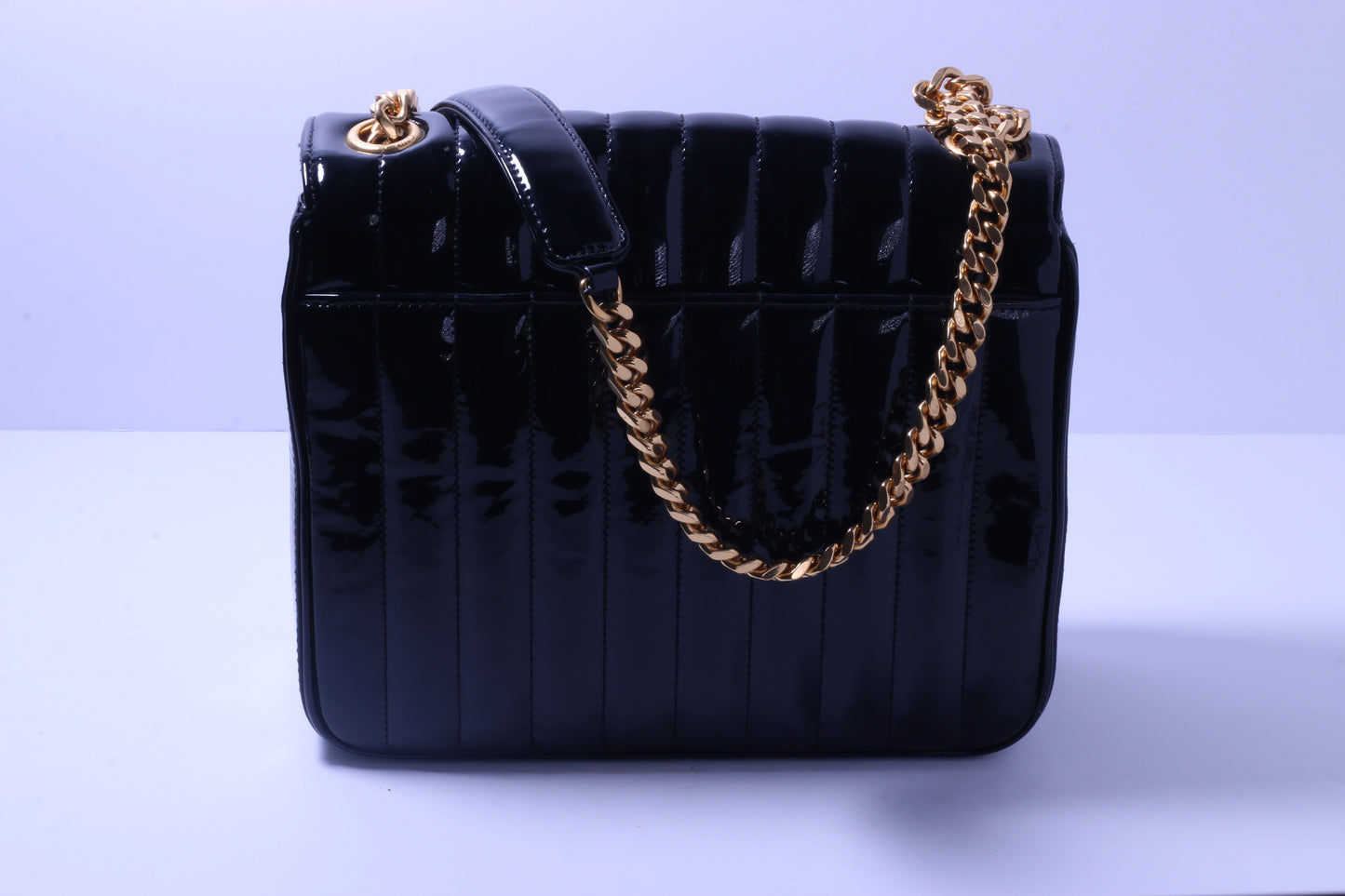 Yves Saint Laurent Quilted Patent-leather shoulder bag