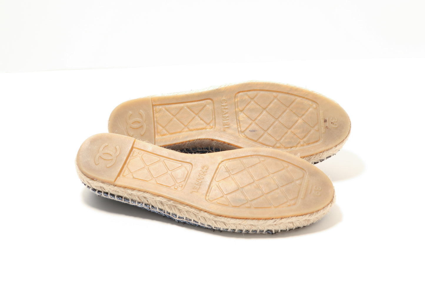 Chanel Blue Denim CC Espadrille 39