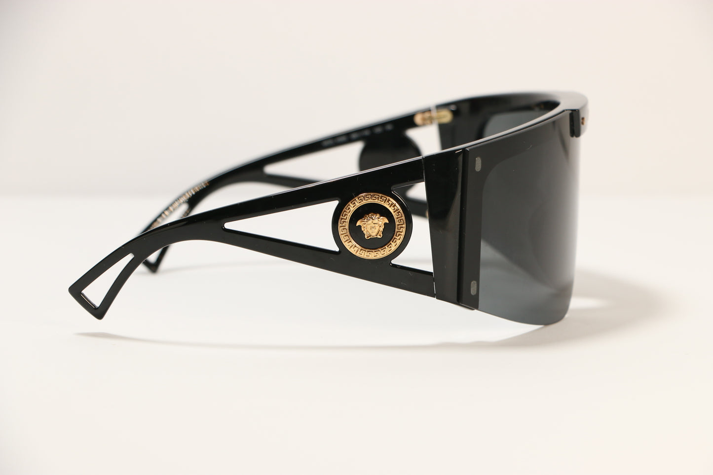 Versace Black/ Purple/Clear  Plastic Shield Sunglasses