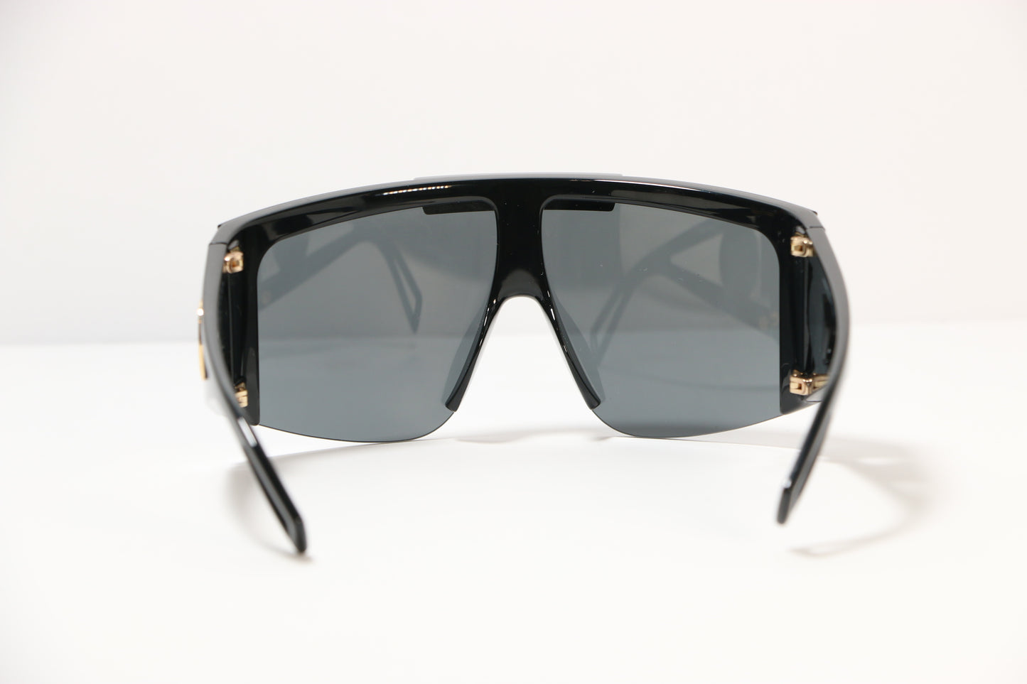 Versace Black/ Purple/Clear  Plastic Shield Sunglasses