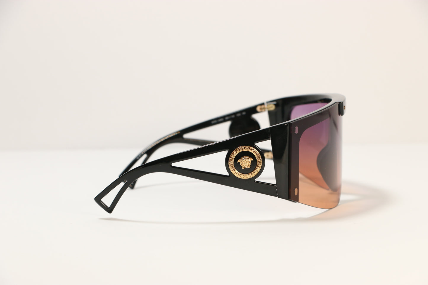 Versace Black/ Purple/Clear  Plastic Shield Sunglasses